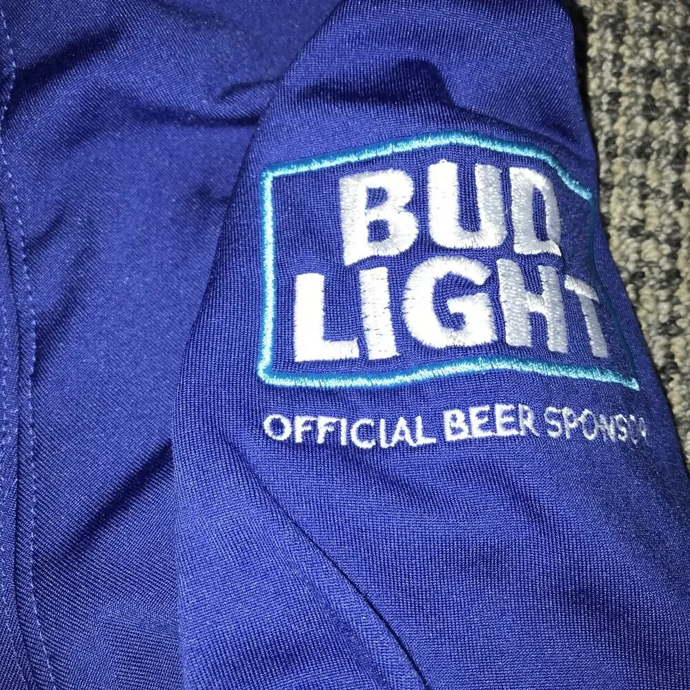 Bud‎ Light Super Bowl LVII QuarterZip LongSleeve Large Blue Sweatshirt